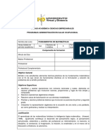 Microcurriculo Fundamento de Matematicas PDF