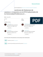 Problemas y Cuestiones de Examenes de Quimica I Propuestos en La ETSI Industriales de La Universidad Politecnica de Madrid en El Periodo 2001 2010
