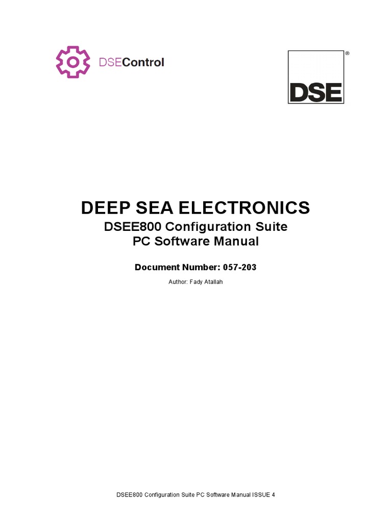 DSEE800 DSE Configuration Suite PC Software Manual Download Free PDF