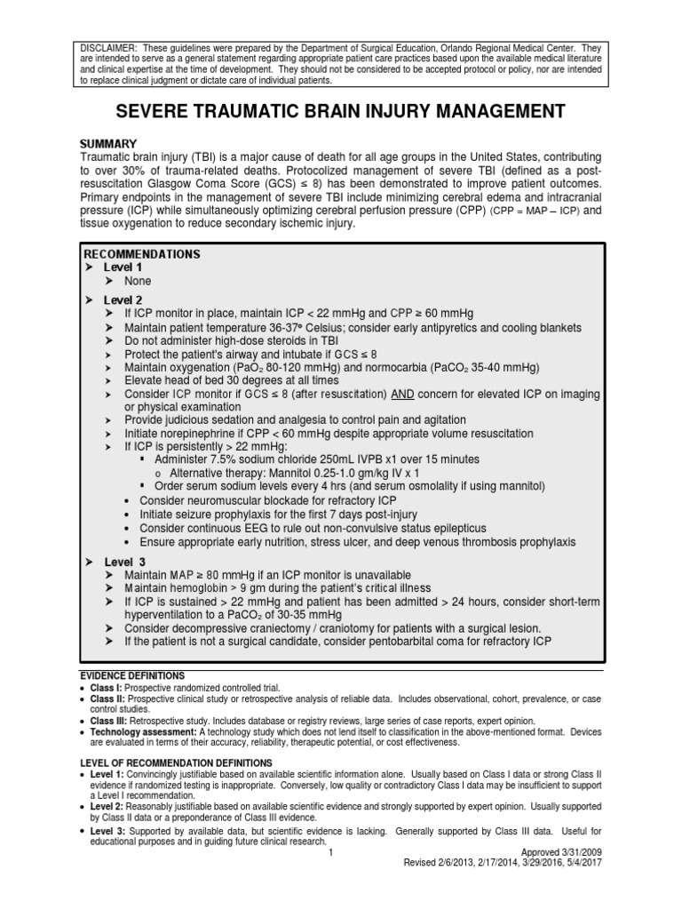 Severe TBI 2017 | PDF | Traumatic Brain Injury | Medicine