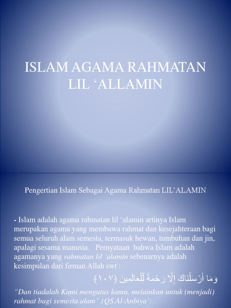 Islam Agama Rahmatan