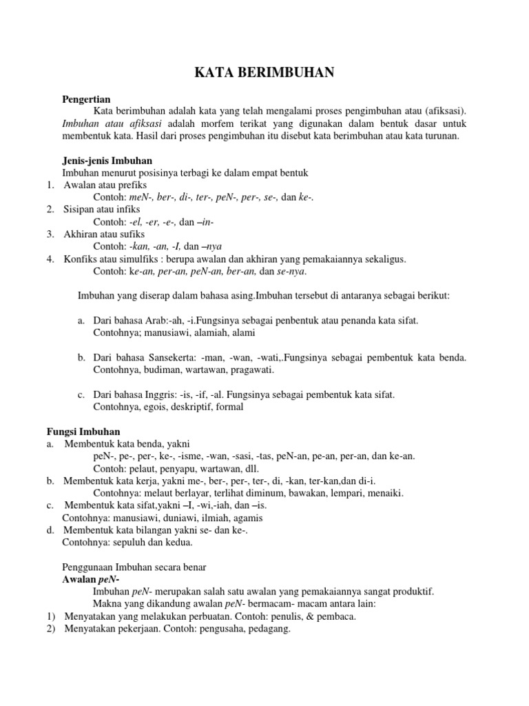 Kata Berimbuhan