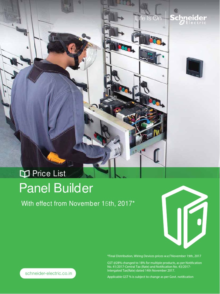 Schneider electrical Panel Builder Nov 17 price list Relay Switch