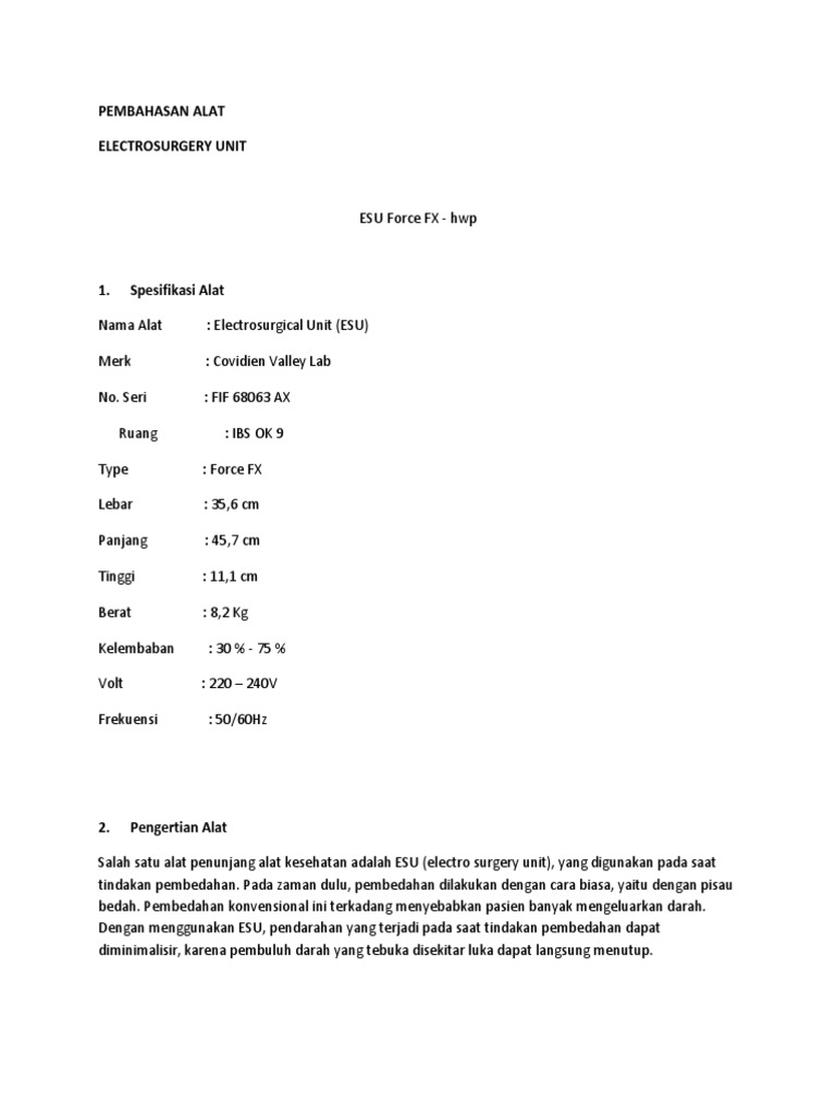 Electrosurgical Unit PDF