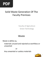 Solid Waste Generation of The Faculty Premises