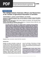 The Linkage between Extension Officers and Researchers in the Transfer of Agricultural Information in Suriname