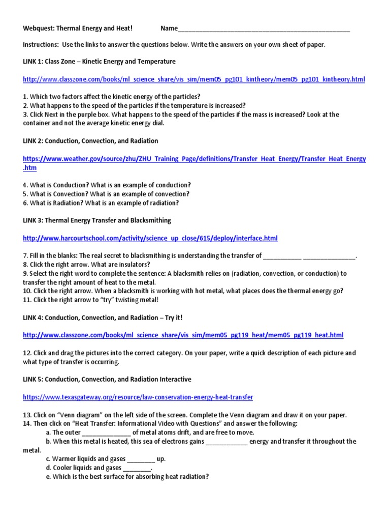 quest Conduction Convection Radiation PDF Thermal Conduction