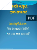 Learning Outcomes:: What Is Cout Command For? How To Use Cout Command?