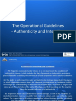 The Operational Guidelines Authenticity and Integrity