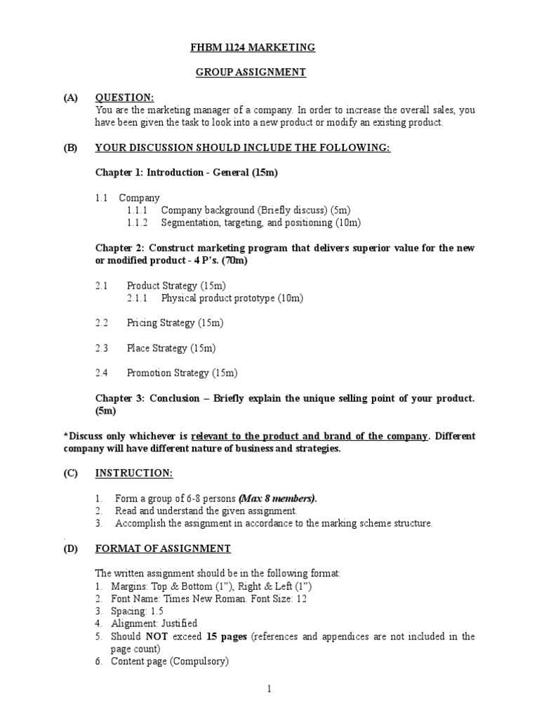 Marketing Strategy Assignment Guide | PDF | Marketing | Microeconomics
