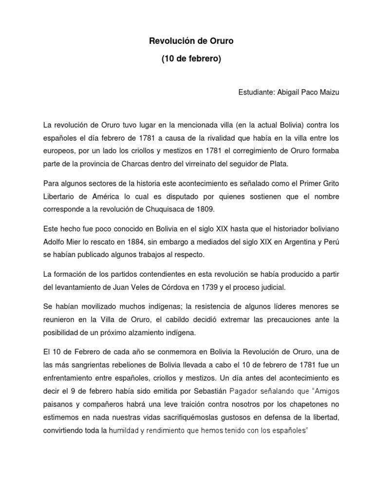  La rebelion criolla de Oruro fue juzgada en Buenos Aires:  (1781-1801) (Spanish Edition): 9781505641714: Frigerio, José Oscar: Libros