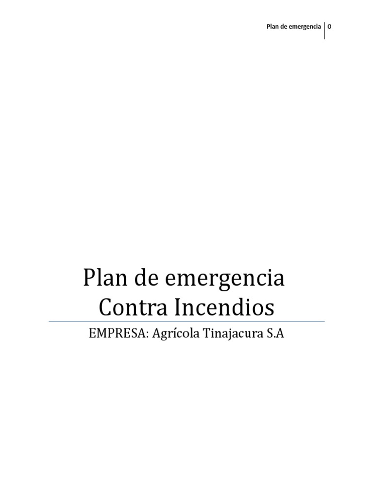 Plan de Emergencia Contra Incendios S.A. | PDF | Calor | Combustión