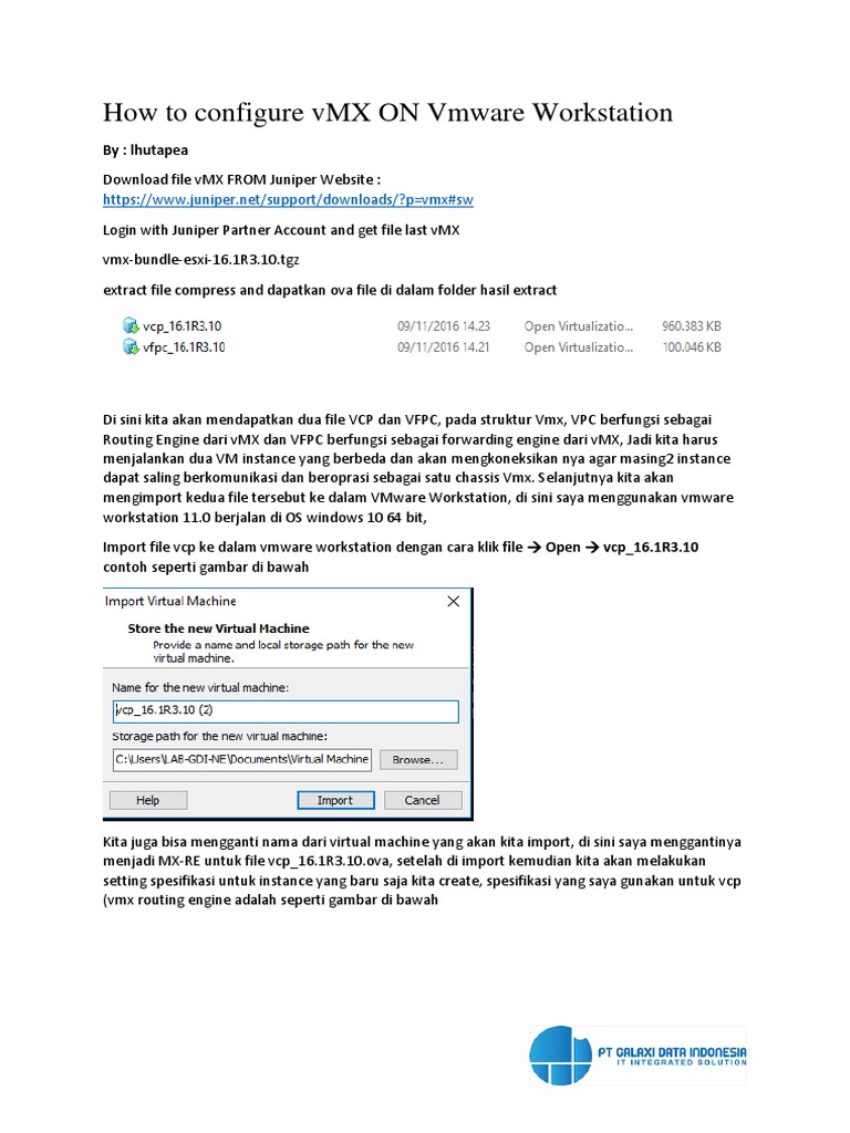 Konfigurasi vMX di VMware Workstation | PDF | Komputer