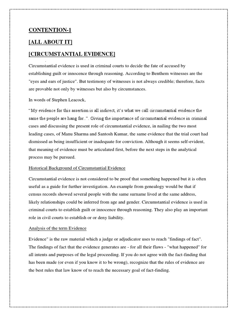 Circumstantial Evidence: The Soul Basis of Conviction PDF