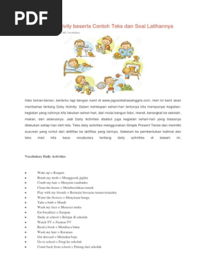 Contoh Paragraf Simple Past Tense Daily Activity - Barisan Contoh