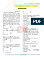 Reasoning Memory Based Questions For IBPS PO Pre 2017