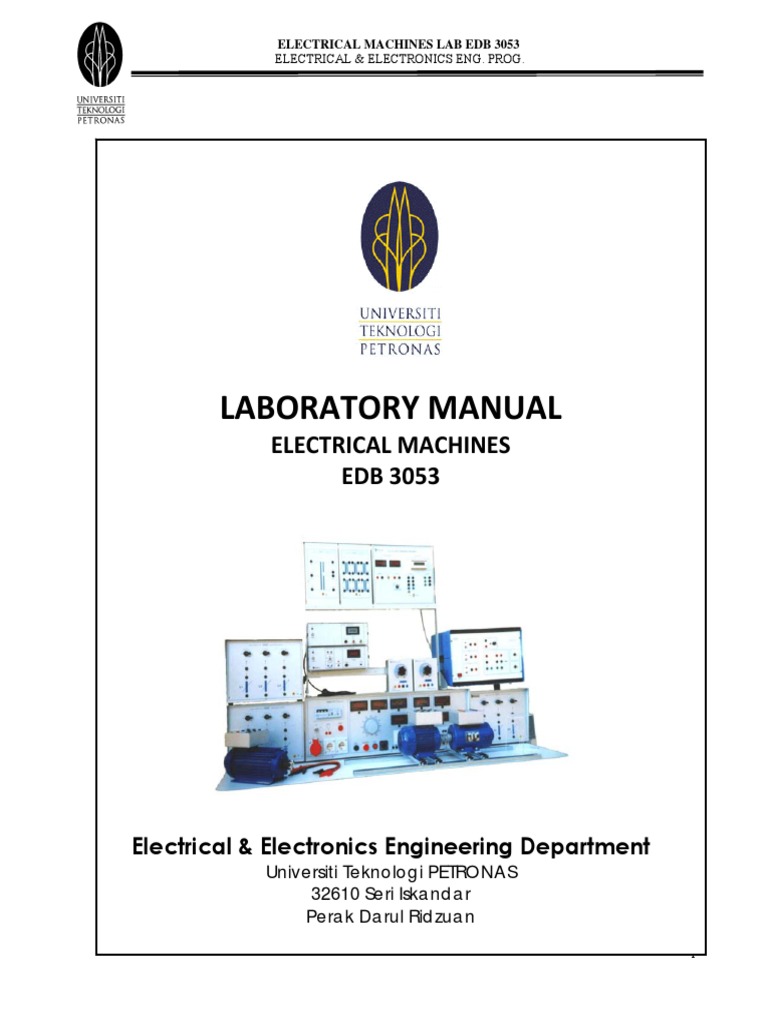 Electrical Machines Lab Manual EDB 3053 | PDF | Electric Motor | Power ...