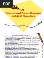 International Factor Movement and MNC Operations