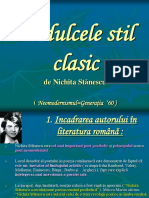 In Dulcele Stil Clasic: de Nichita Stănescu