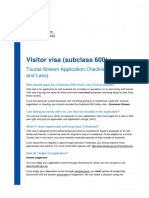 Visitor Visa Tourism Stream Checklist