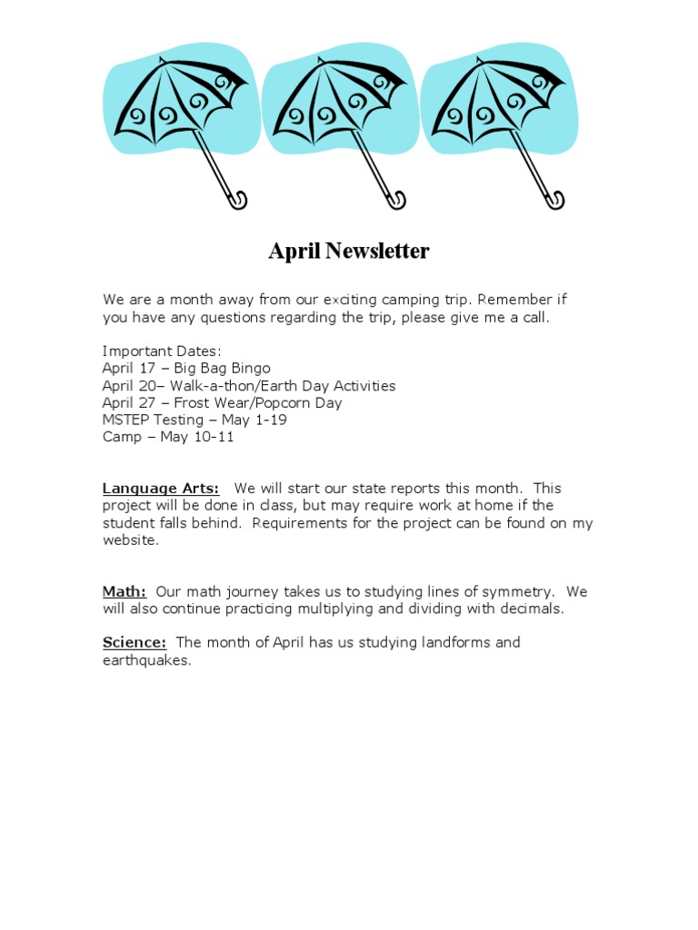 April School Events & Updates | PDF
