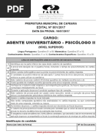 Prova Psicologia Cafeara 2017 Fauel