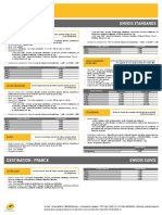 Principaux Tarifs Au Départ de France Métropolitaine à Compter Du 1er Mai 2016