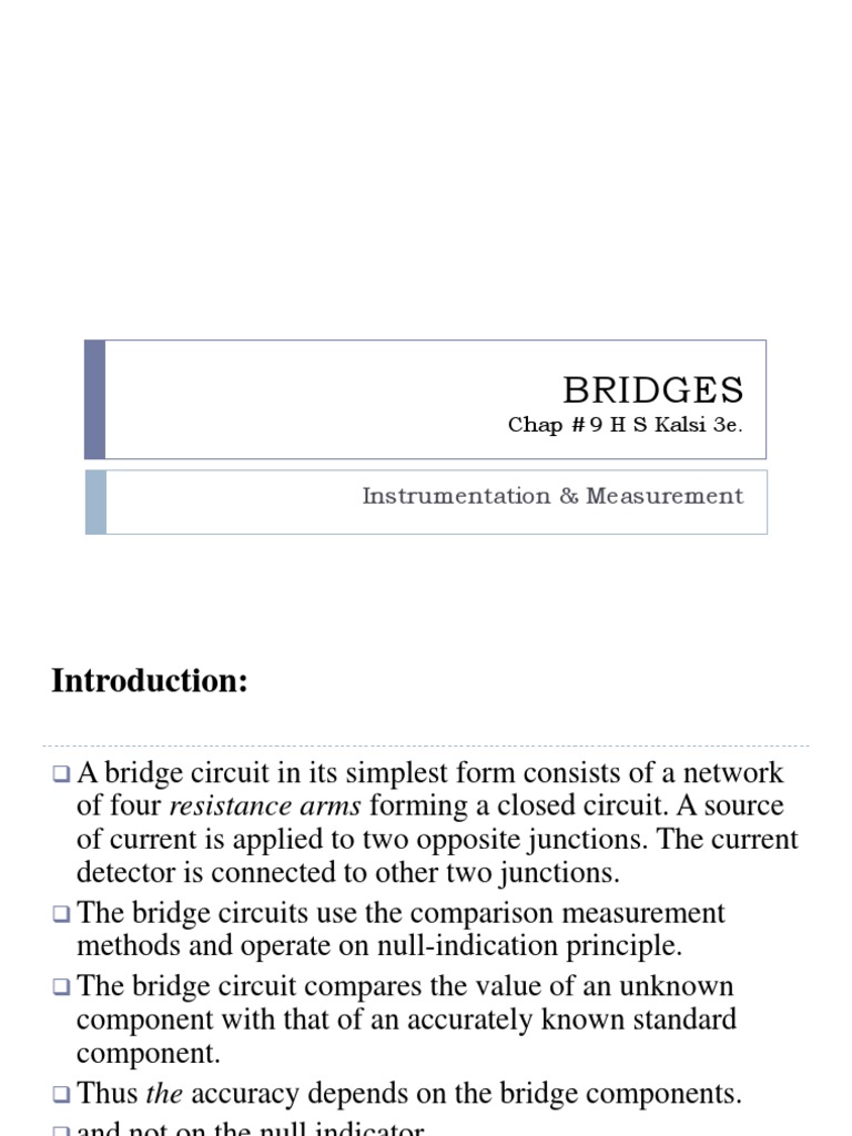 Bridges: Instrumentation & Measurement | PDF