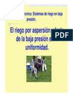 Riego Por Aspérsion y La Baja Presion en La Uniformidad de Riego