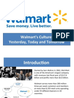 Walmart's Culture: Yesterday, Today and Tomorrow