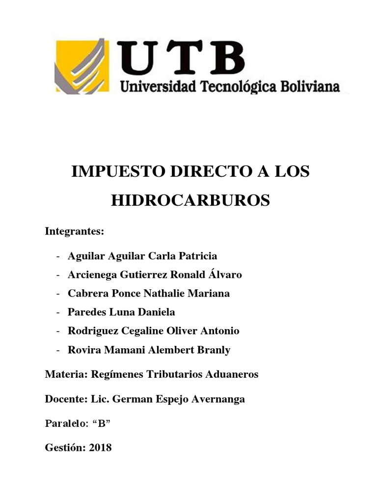 Impuesto Directo a los Hidrocarburos en Bolivia | PDF | Impuestos | Bolivia