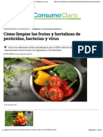 Cómo Limpiar Las Frutas y Hortalizas de Pesticidas, Bacterias y Virus