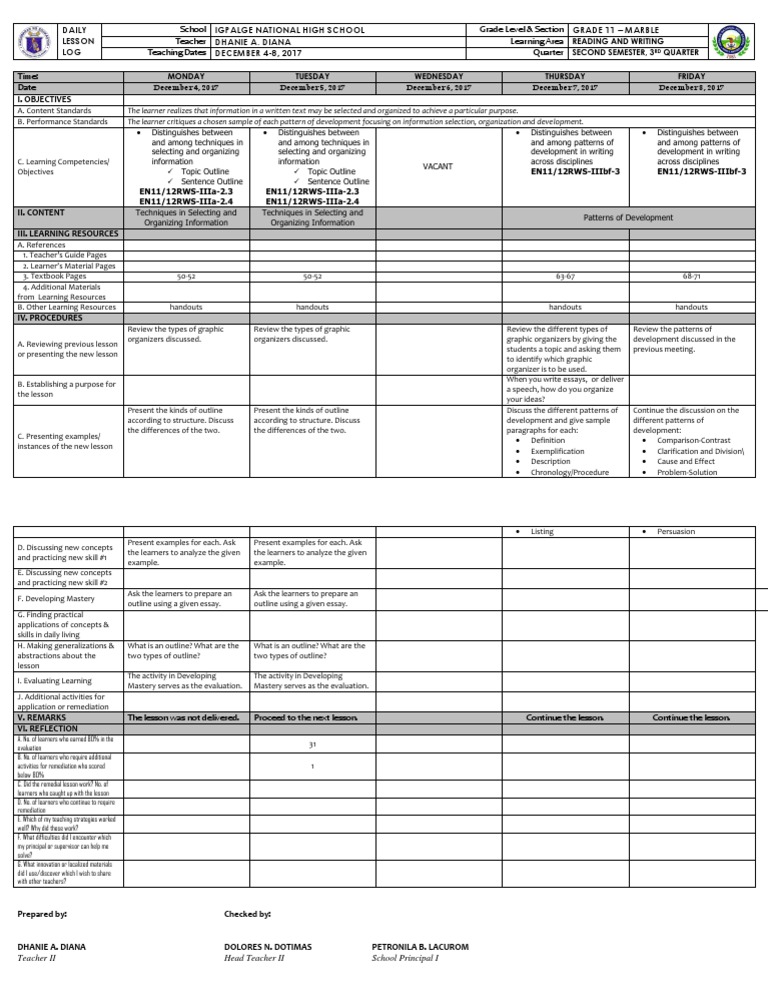 DLL in Reading & Writing Essays Evaluation