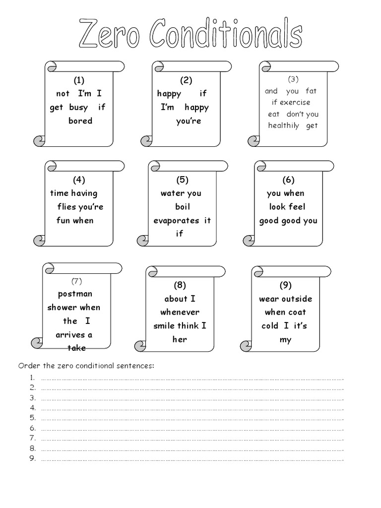 Order The Zero Conditional Sentences Fun Activities Games Grammar ...