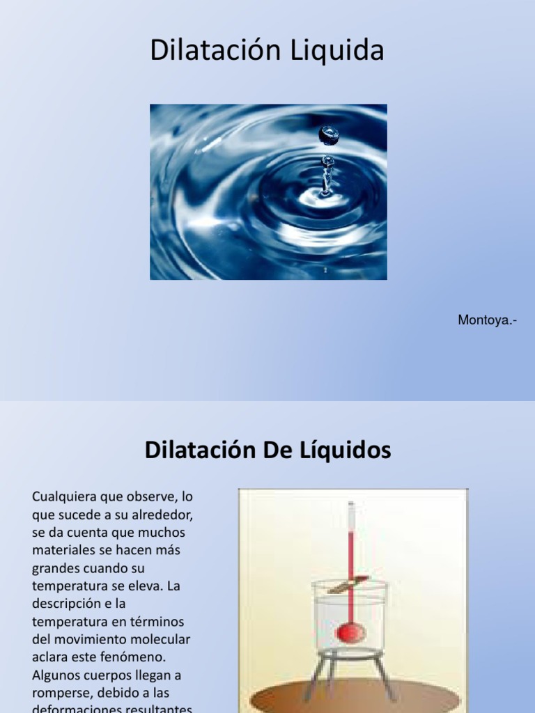 Dilatación de Líquidos Expansión térmica Líquidos