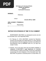 Motion For Extension of Time To File Comment-Sample