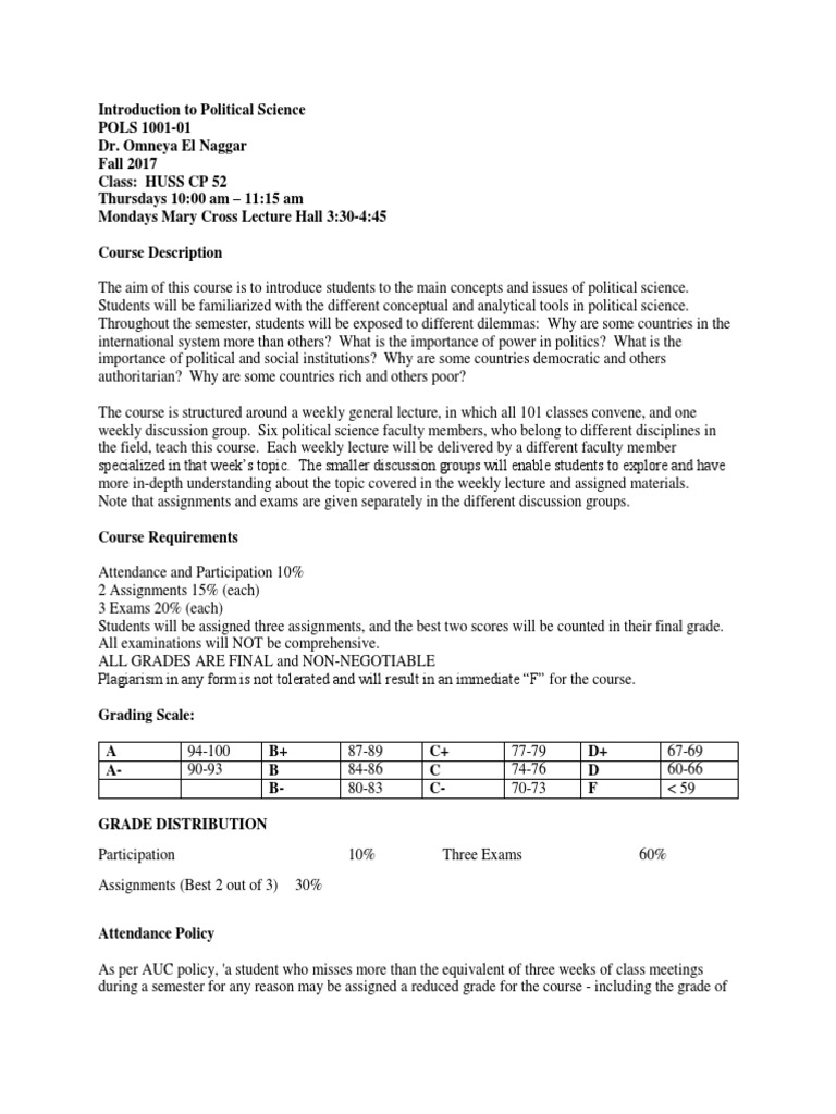 Introduction to Political Science Course | PDF | Polarity ...