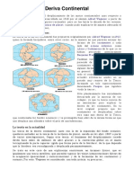 Deriva continental: explicación del movimiento de las masas continentales