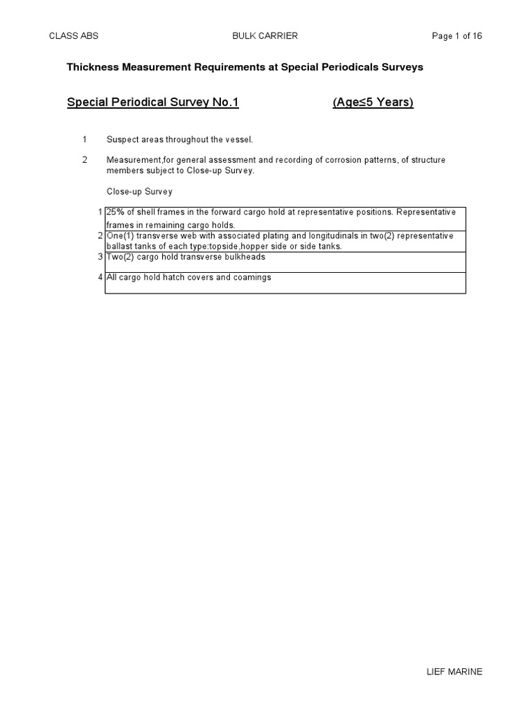 ABS - Special Survey | PDF | Deck (Ship) | Hull (Watercraft)