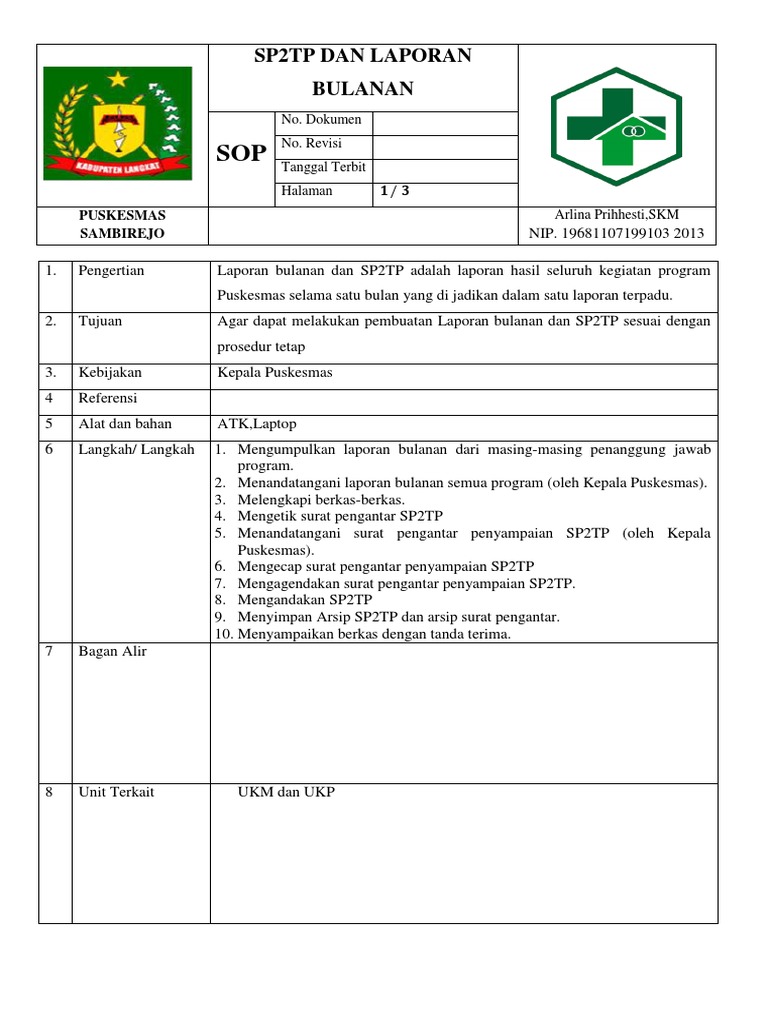 Sop Sp2tp Pdf Bisnis Pengelolaan Keuangan Uang