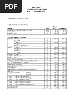 Price List February 2018