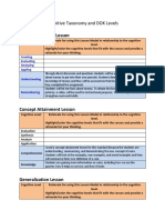 cognitive taxonomy and dok levels