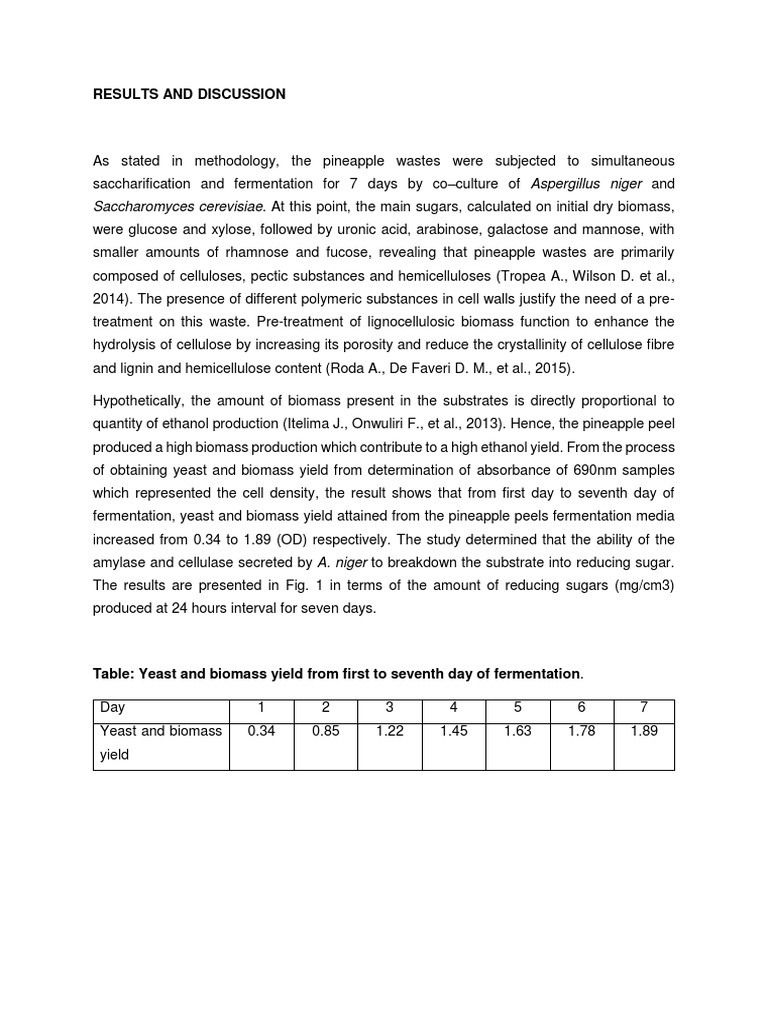 Ethanol Production from Pineapple Waste | PDF | Cellulose | Fermentation