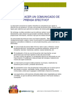Cómo Hacer Un Comunicado de Prensa Efectivo PDF