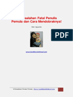 12 Kesalahan Fatal Penulis Pemula Novel