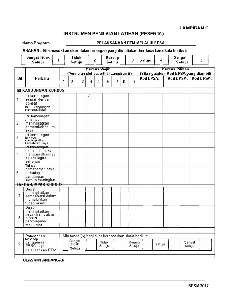 Lampiran C Instrumen Penilaian Pdf