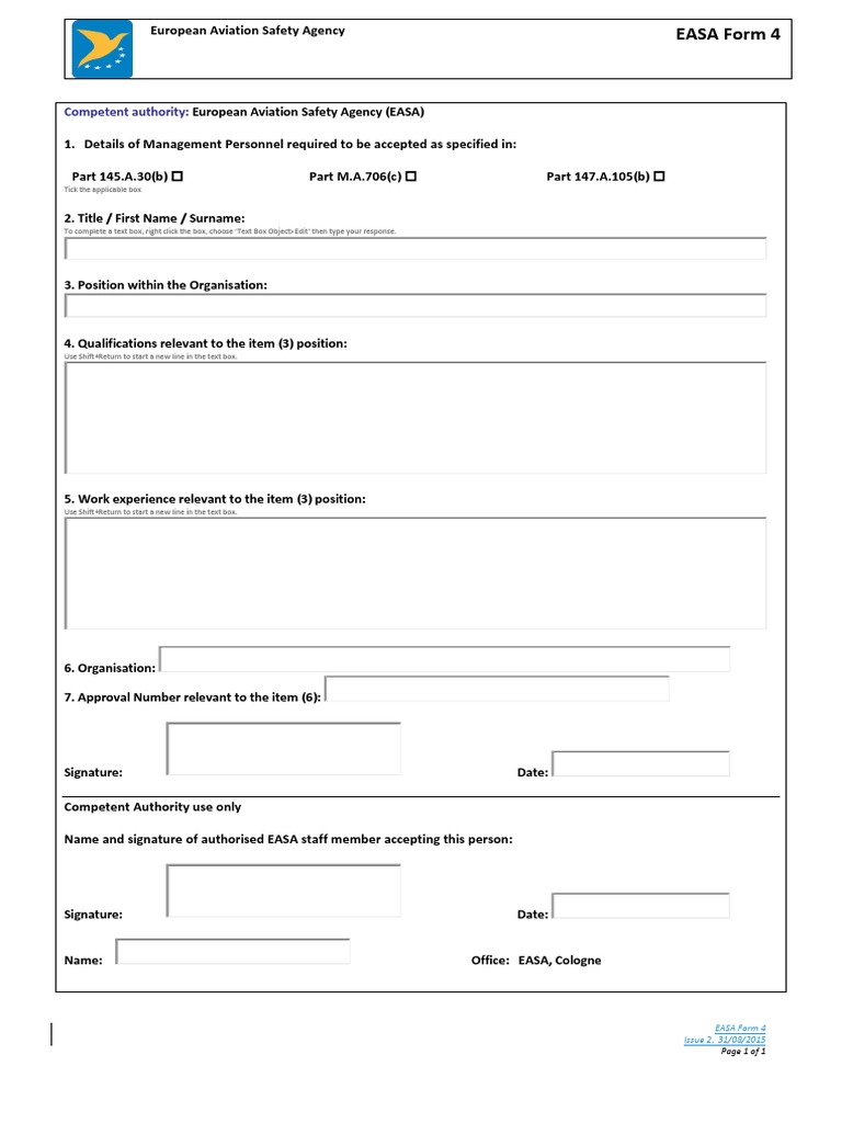 A3 easa form 4 pdf aviation government