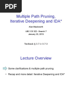 Multiple Path Pruning, Iterative Deepening and IDA : Alan Mackworth UBC CS 322 - Search 7 January 23, 2013