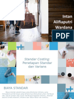 Standar Costing, Penetapan Standar Dan Varians