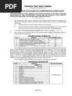 B P S C: Syllabus and Standard of Competitive Examination